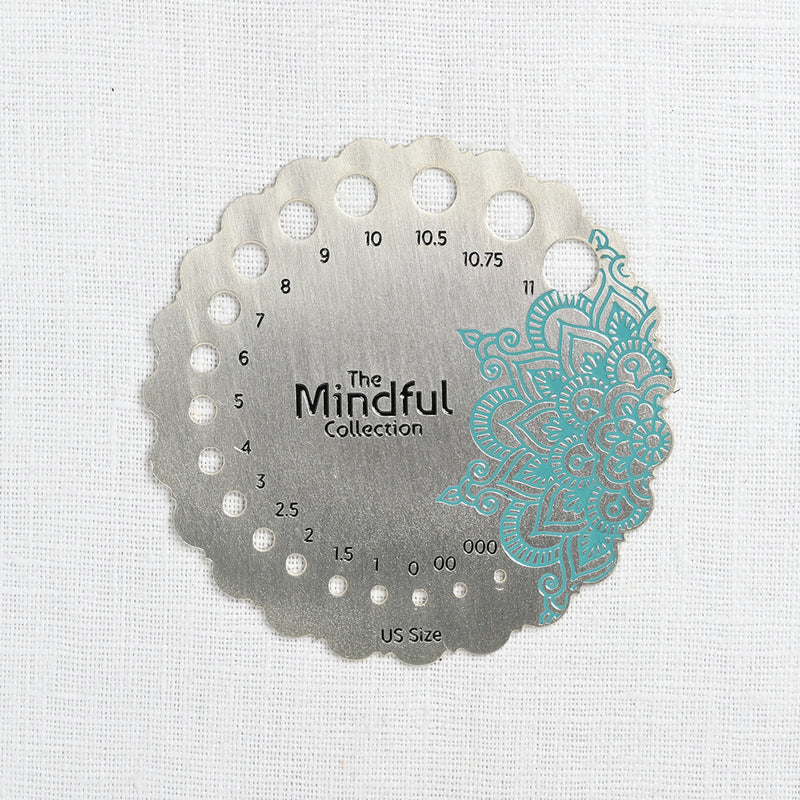 KnitPro (Knitter's Pride) Mindful Collection Sterling Silver Plated Needle Gauge