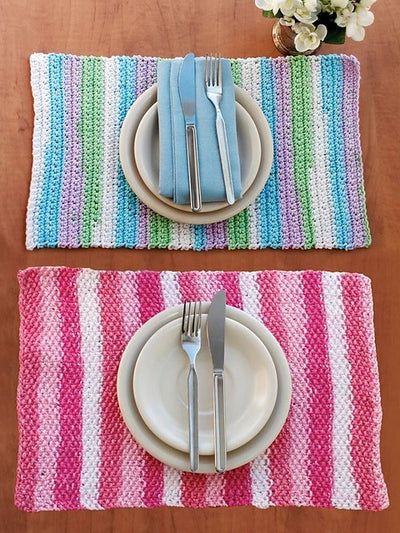 Stripes Placemat (crochet) by Lily Sugar'n Cream and Bernat Design Studio