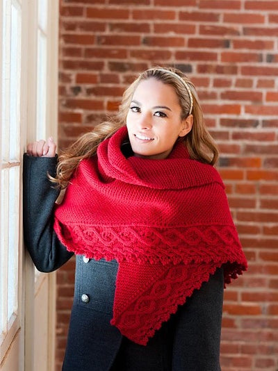 2766 Cable Shawl by Plymouth Yarn Design Studio