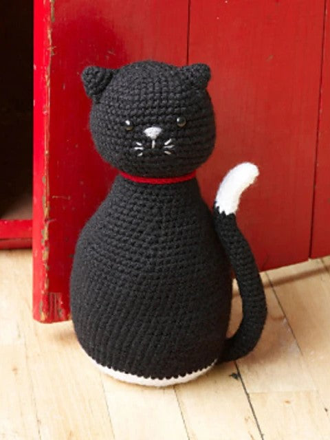 Amigurumi Black Cat Door Stopper by Lion Brand Yarn