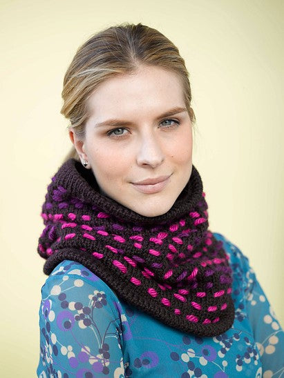 Rosy Stitches Cowl by Lion Brand Yarn