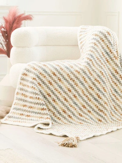 Simple Stripes Blanket by Yarnspirations Design Studio