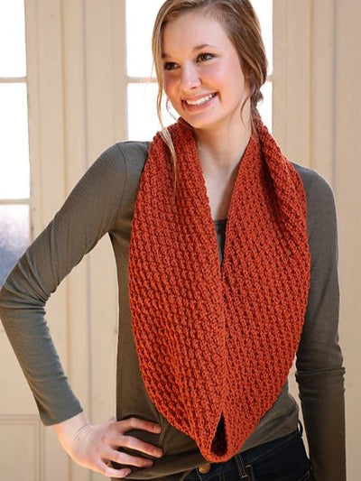 F792 Double Seed Stitch Cowl by Erika Flory
