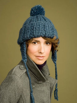 Ribbed Earflap Hat by Lion Brand Yarn