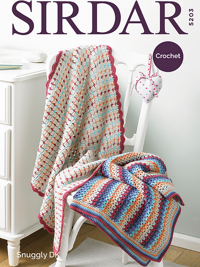 2 Snuggly Blankets 5203 by Sirdar