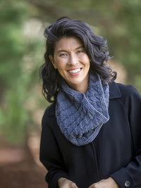 Wide Rib With Spiral Cowl by Linda Medina