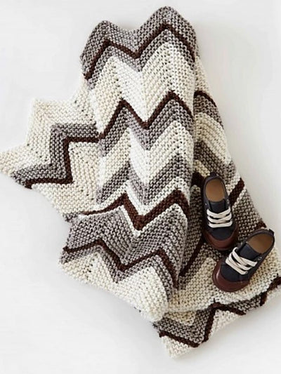 Zig Zag Knit Chunky Blanket by Bernat Design Studio