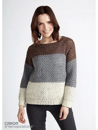 Stepping Stones Crochet Pullover by Yarnspirations Design Studio