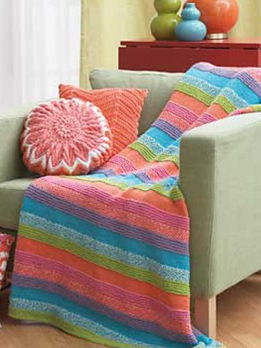 Striped Blanket by Lily Sugar'n Cream and Bernat Design Studio