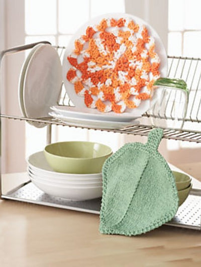 Garden Leaf Knit Dishcloth