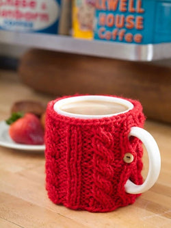 Cabled Mug Cozy #L32359 by Lion Brand Yarn