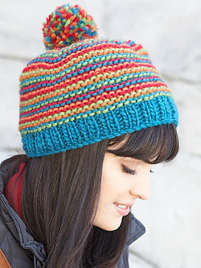 Bright Stripes Beanie by Patons