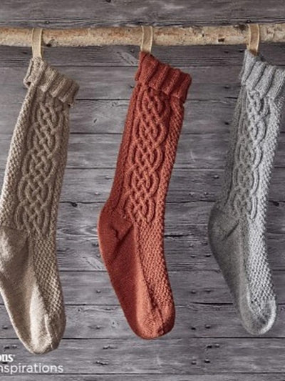 Sugar Twist Knit Stocking by Yarnspirations Design Studio