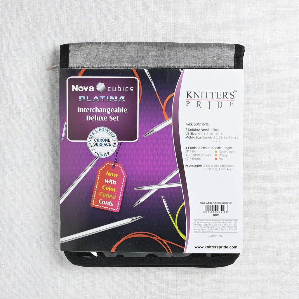 Knitters Pride Nova Cubics Platina Interchangeable Deluxe Set