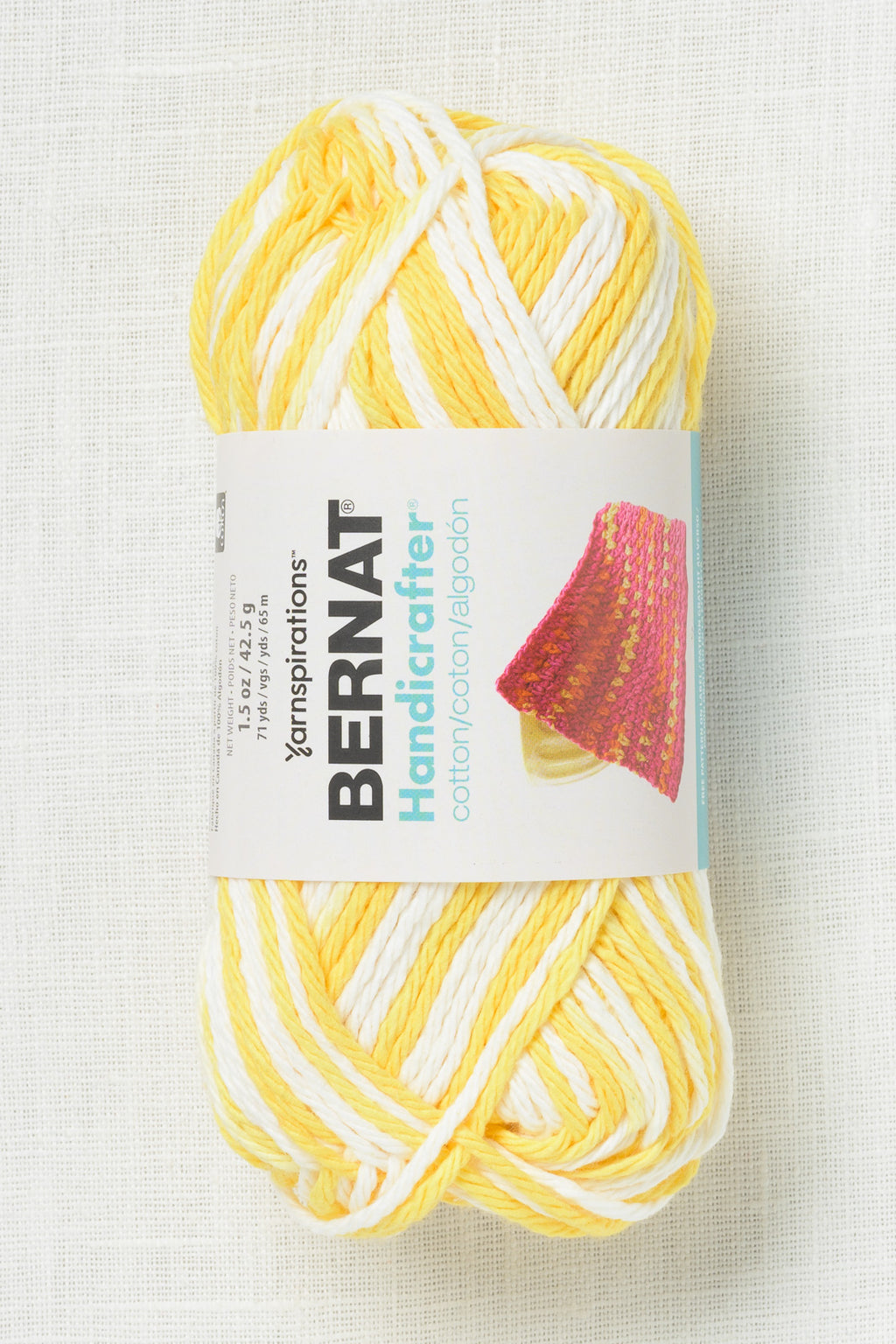 Bernat Handicrafter Cotton Prints and Ombres 42g Lemon Swirl