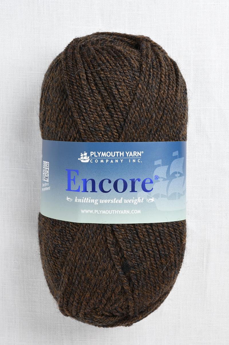 Plymouth Encore Worsted 1444 Dark Brownheath