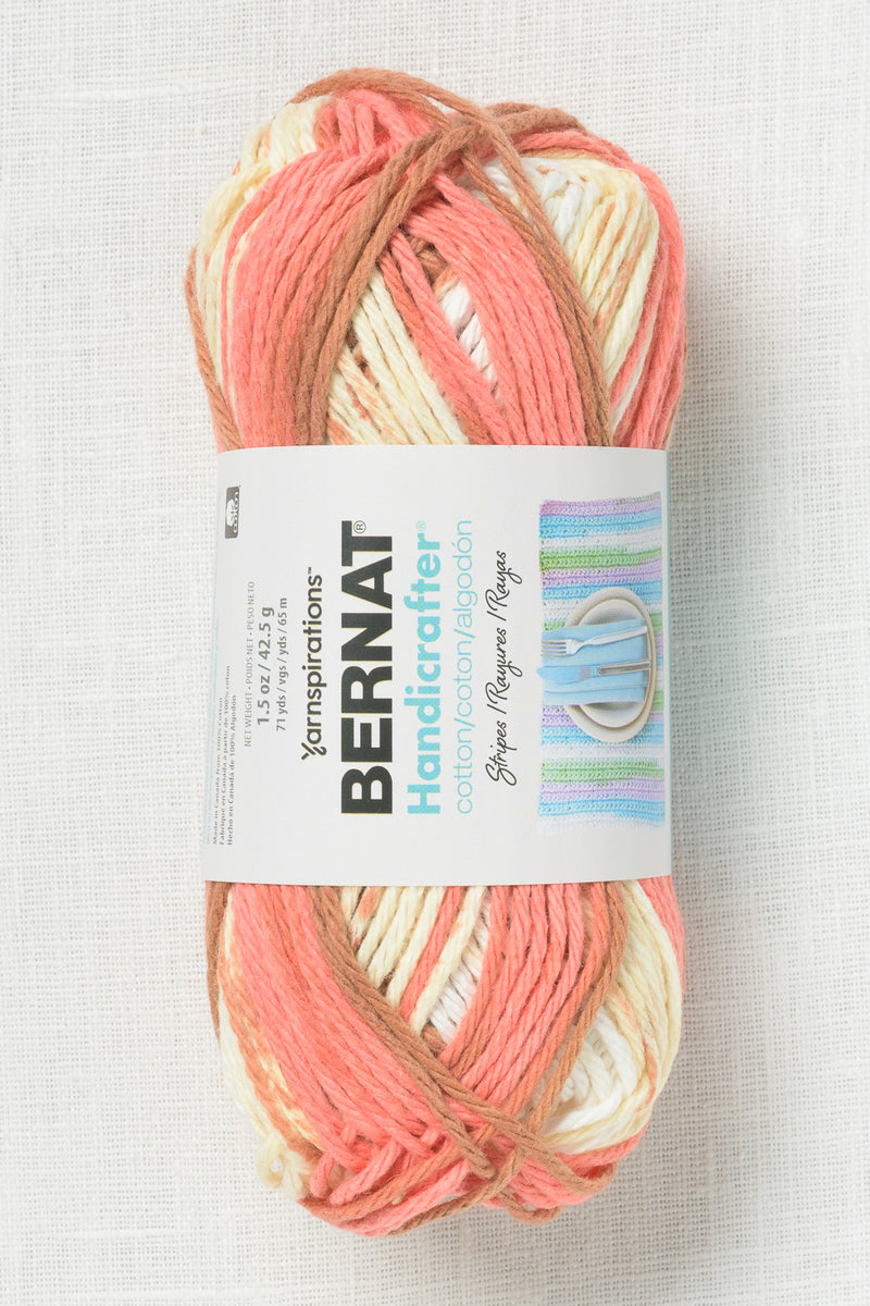 Bernat Handicrafter Cotton Prints and Ombres 42g Natural Stripes