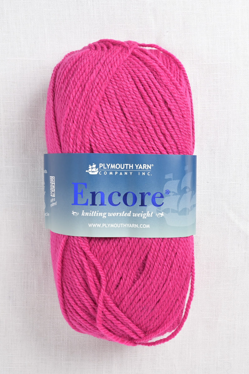 Plymouth Encore Worsted 1385 Bright Fuschia